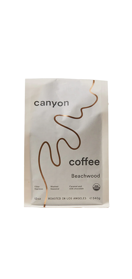 Beachwood Canyon Coffee bag, organic certified, medium-dark roast, 12oz.