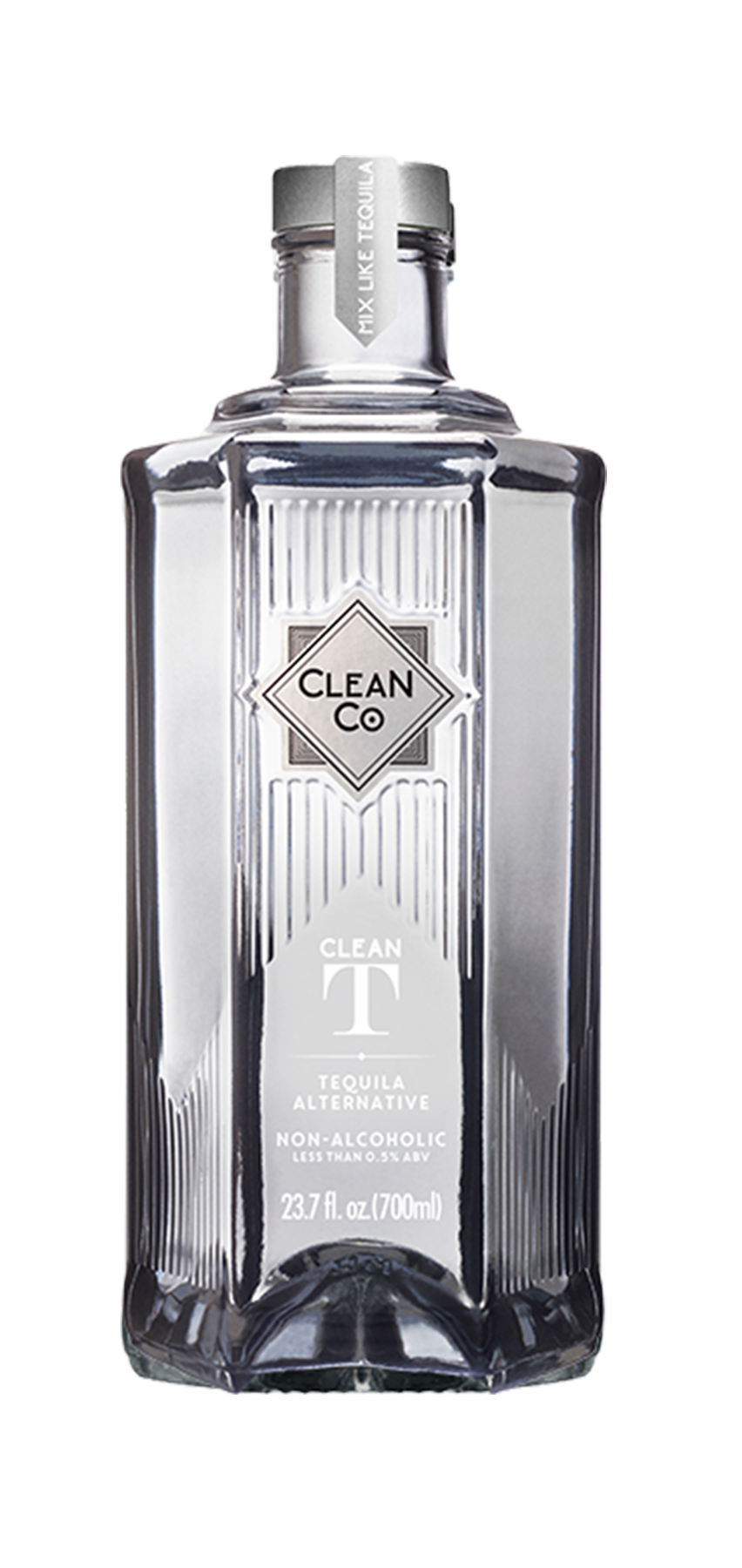 Tequila - Clean Co non-alcoholic spirit bottle, low-calorie, vegan, gluten-free, 700ml.