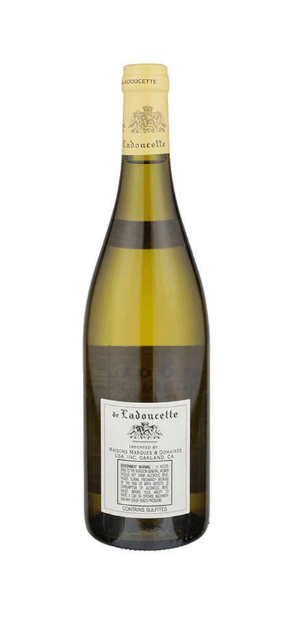 Ladoucette Pouilly Fume Sauvignon Blanc white wine bottle, 2021 vintage, 750 ml.