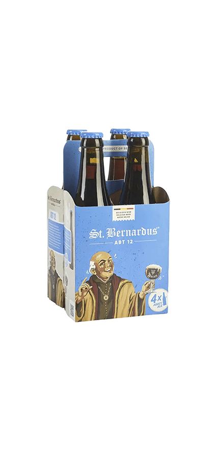 St Bernardus Abt 12 Quadrupel Ale, Belgian beer, 4-pack of 330 ml bottles.