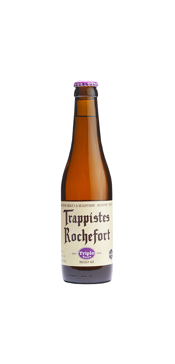 Triple Extra Tripel Abbey Ale Trappistes Rochefort 11oz bottle, 8.1% alcohol, medium-bodied ale.