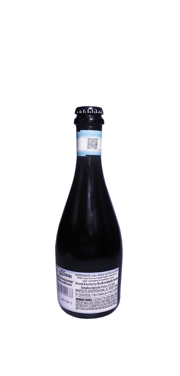 Birra Nazionale Baladin bottle with label, 330ml, Italian ale.