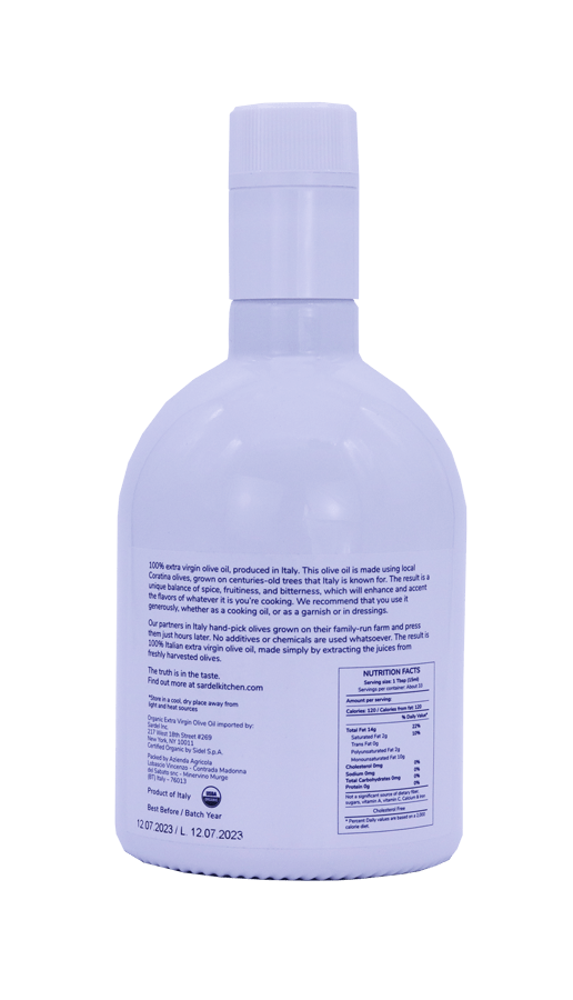Extra Virgin Italian Organic Olive Oil - Sardel