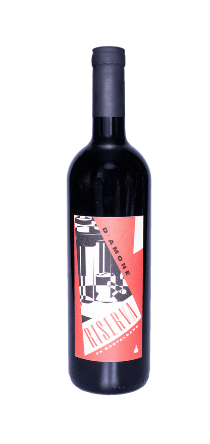 D'Amone Riserva Ca'Montalbano 2020 red wine bottle.